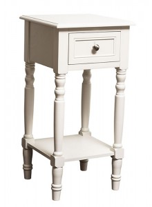 The Grange Collection Ivory 1-Drawer Bedside Table 36x36x72cm