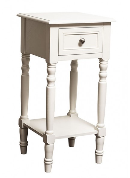 The Grange Collection Ivory 1-Drawer Bedside Table 36x36x72cm