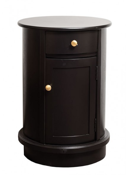 The Grange Collection Black Round Side Table 45x45x66cm