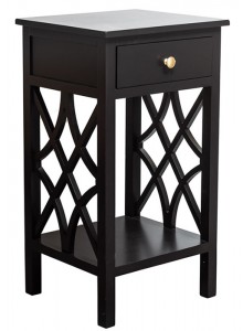 The Grange Collection Black 1-Drawer Bedside Table 40x35x71cm