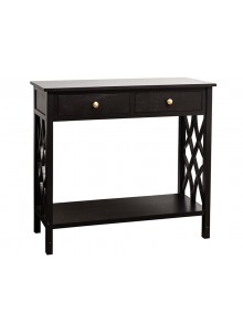 The Grange Collection Black 2-Drawer Console Table 90x33x81cm