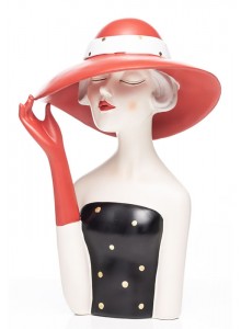 The Grange Collection Lady with Big Hat Figurine 19.5x15x30cm