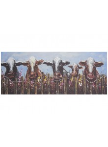 The Grand Collection Five Cow Canvas 150x60cm