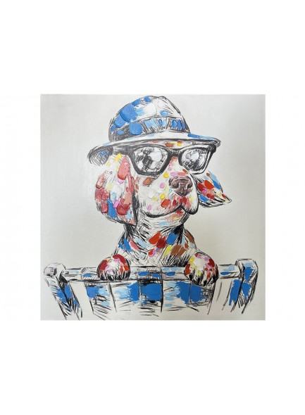 The Grange Collection Dog in Sunglasses Canvas 70x70cm