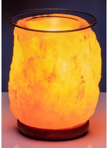 Himalayan Salt Lamp Aroma with Wooden Base & Glass Plate