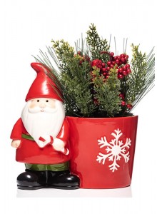 The Grange Collection Ceramic Santa with Potted Plants