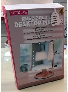 The Grange Collection Cosmetic Desk Top Mirror with Light 10x2x3cm