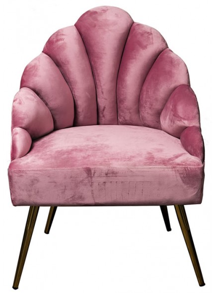 The Grange Collection Shell Arm Chair (pink with gold legs)