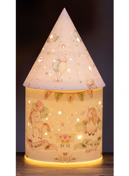 The Grange Collection LED Light Up House Pink 21cm