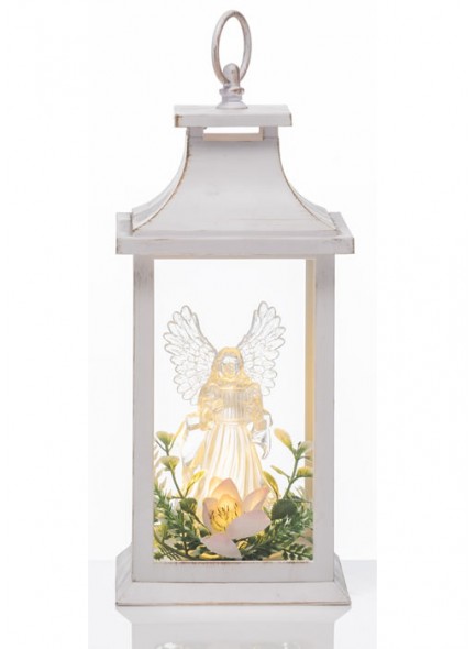 The Grange Collection Christmas Lantern with LED Angel 14X14X30cm