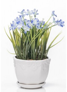 The Grange Collection Artificial Flowers in Ceramic Pot - Blue