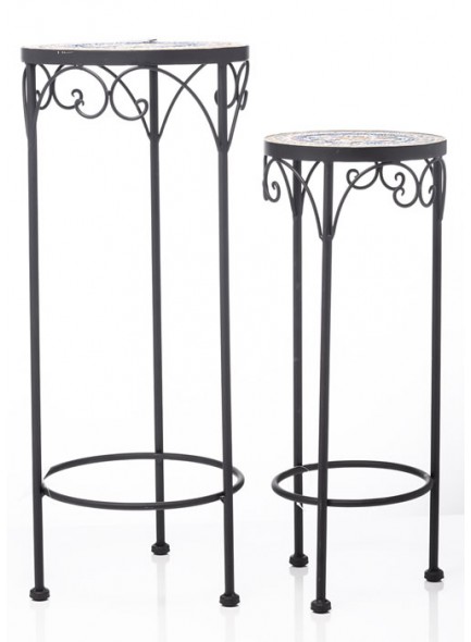 The Grange Collection Mosaic Set of 2 Plant Stands