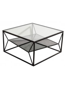 The Grange Collection Contemporary Black Framed Glass Table