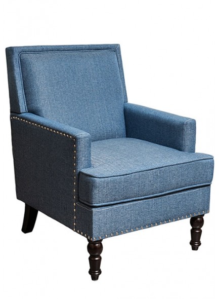 The Grange Collection Linen Armchair in Navy 65x74x90cm