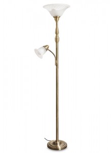 The Grange Collection 2-Light Metal Floor Lamp with Glass Shade
