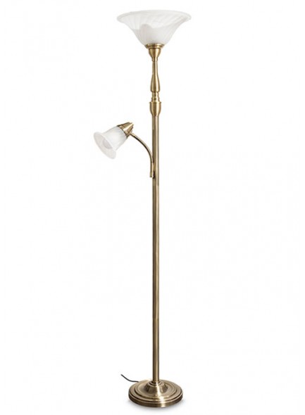 The Grange Collection 2-Light Metal Floor Lamp with Glass Shade
