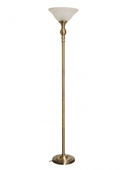 The Grange Collection Metal Floor Lamp with Glass Shade