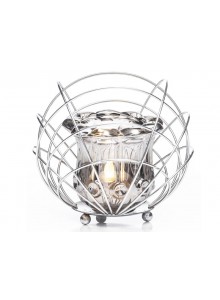 The Grange Collection Chrome Large Candle Holder 14.8x14.8x12.4cm