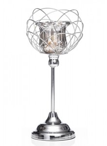 The Grange Collection Chrome Small Candle Holder 14.8x14.8x33cm