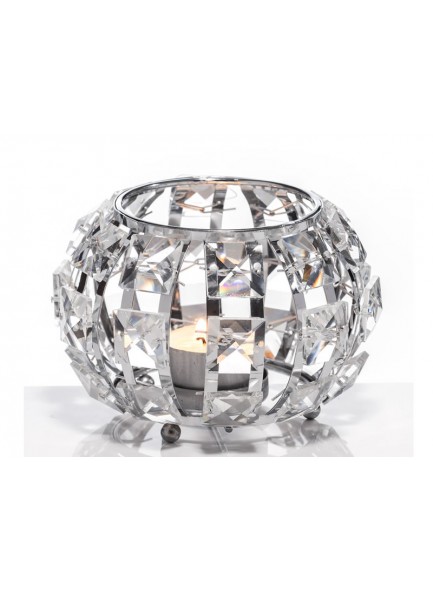 The Grange Collection Crystal Small Candle Holder 12.5x12.5x8.6cm