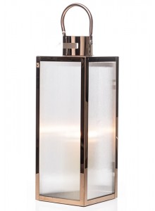 The Grange Collection Rose Gold  Stainless Steel Lantern Set of 2