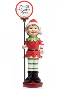 The Grange Collection Stop Here Christmas Elf 22x16x68cm