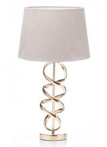 The Grange Collection Golden Base Table Lamp with Beige Velvet Shade 58x30cm