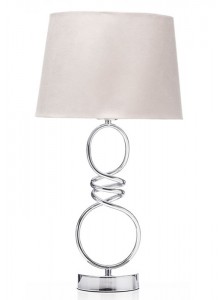 The Grange Collection Chrome Base Table Lamp with Grey Shade 56x30cm