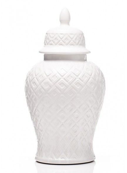 The Grange Collection  Design White Decorative Jar 21x21x43cm