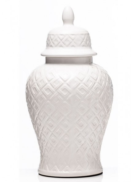 The Grange Collection  Design White Decorative Jar 19x19x36cm