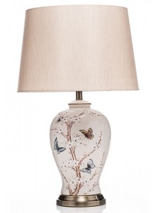 The Grange Collection Butterfly Design in Cream Table Lamp 38x38x57cm