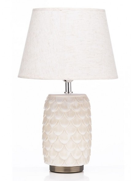 The Grange Collection Bronze Based Shell Design Ceramic Lamp 14.5x28x46cm