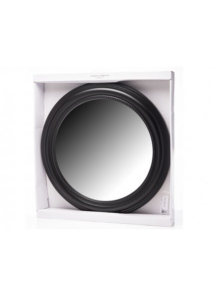 The Grange Collection Decorative Round Mirror Black Frame