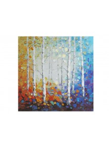 The Grange Collection Multicolour Trees Canvas - 80x80cm