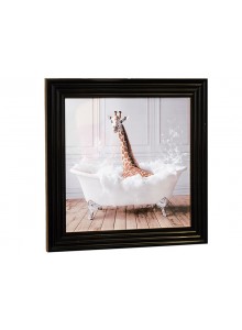 Stonewall Gallery Framed Picture Giraffe in the Bath 40x40x17cm