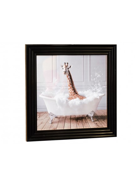 Stonewall Gallery Framed Picture Giraffe in the Bath 40x40x17cm