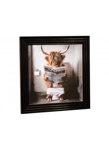 Stonewall Gallery Framed Picture Bison in the Bathroom 40x40x17cm
