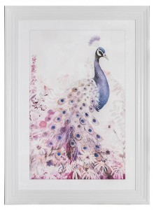 Stonewall Gallery Framed Textured Peacock Picture 65x115x34cm