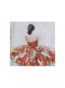 The Grange Collection Lady in Dress Sitting Canvas - 60x60cm