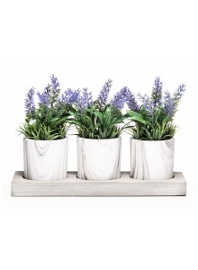 The Grange Collection Artificial Lavender Arrangement in Pots 21cm