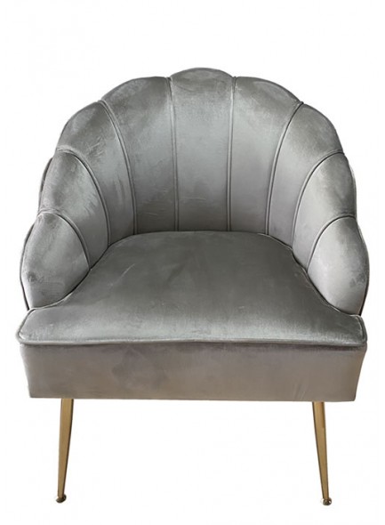 The Grange Collection Shell Chair (Taupe with Gold Legs)