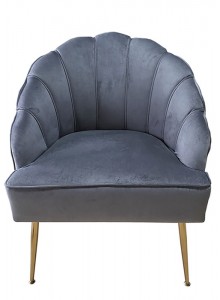 The Grange Collection Shell Chair (Charcoal with Gold Legs)