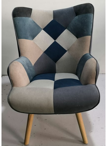 The Grange Interiors Patchwork Chair (Blue)