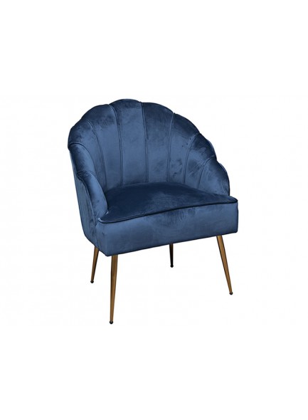 The Grange Collection Shell Arm Chair (blue with gold legs)