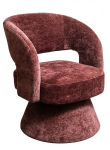 The Grange Collection Swivel Armchair in Plum 71x64x79cm